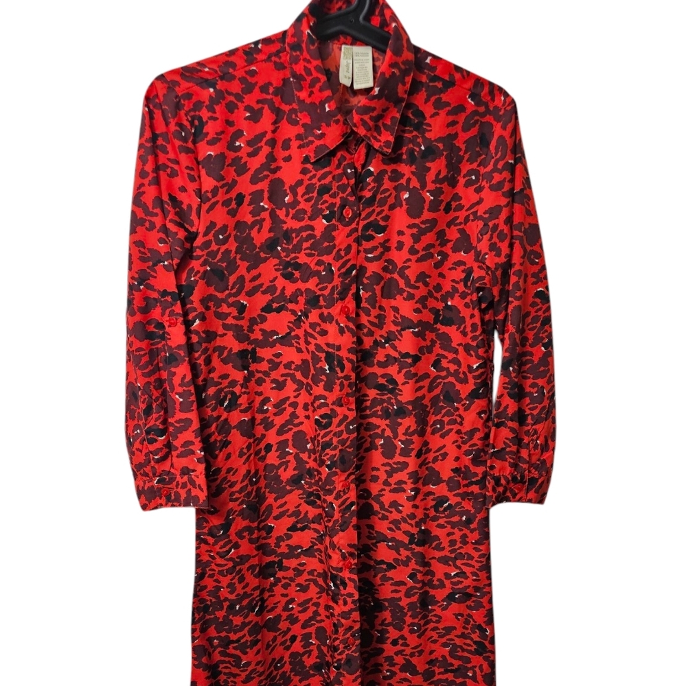 Japna Red Leopard Print Dress Size Small